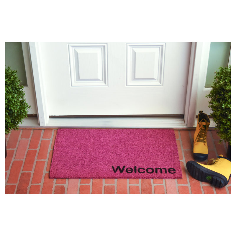 Tapis d'entrée antidérapant Kasper, L 24 po x L 36 po, Magenta