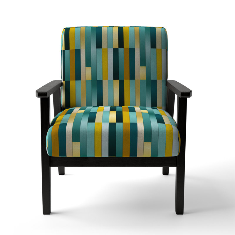 Fauteuil d'appoint rembourré à rayures Serene Green