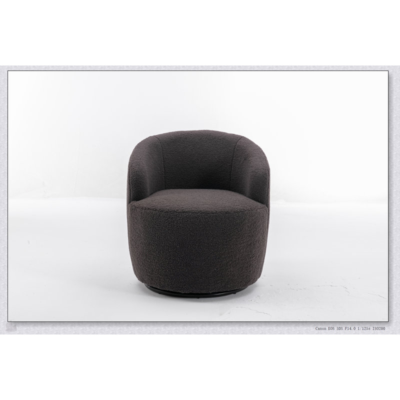 Fauteuil demi-tonneau pivotant avec revêtement thermolaqué noir, confortable et durable pour les intérieurs modernes