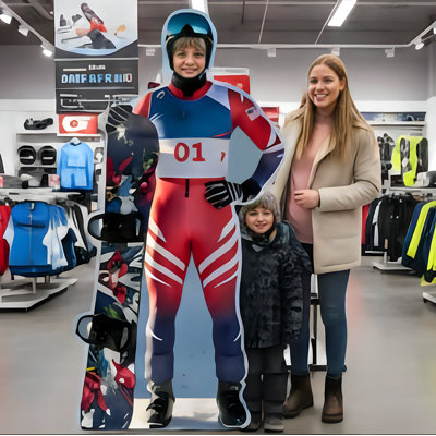 SS11361 Alpine Snowboarder Man Guy Winter Sports Stand In Cardboard Cutout Standee Standup