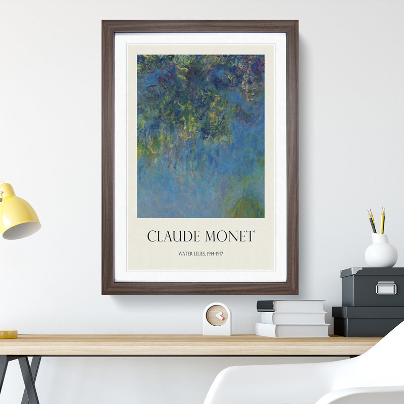 Water Lilies Lily Pond Vol.15 by Claude Monet - Picture Frame Art Prints, 65cm H x 48cm W x 2cm D, Walnut Framed