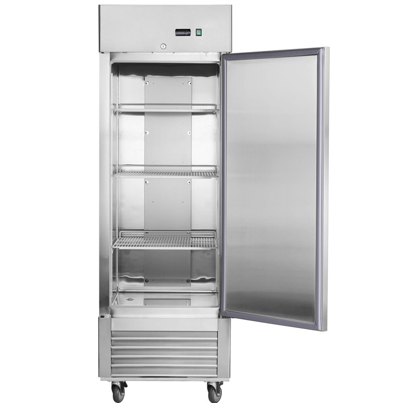 Réfrigérateur commercial 27 po à 1 porte en acier inoxydable pour l'intérieur et l'extérieur Réfrigérateur vertical 18,68 pieds cubes pour restaurants et environnements commerciaux