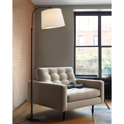 62" Arch Floor Lamp For Living Room LED Tall Standing Light With Hanging Lamp Shade Modern Pole Lamp For Bedroom Office Study Room Kids Room