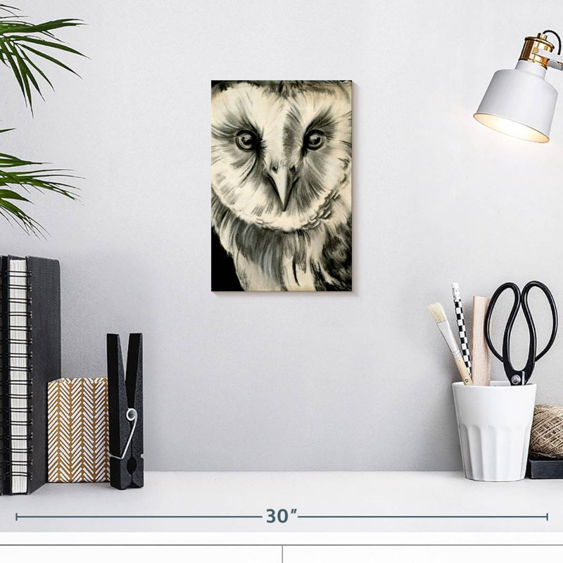 Brampt Charcoal Owl II, 12" H x 8" W