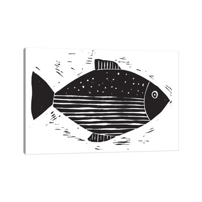 «Fish With Lines And Dots» par déclaration Goods - reproduction de dessin sur toile tendue