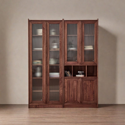 Pure solid wood black walnut bookcase