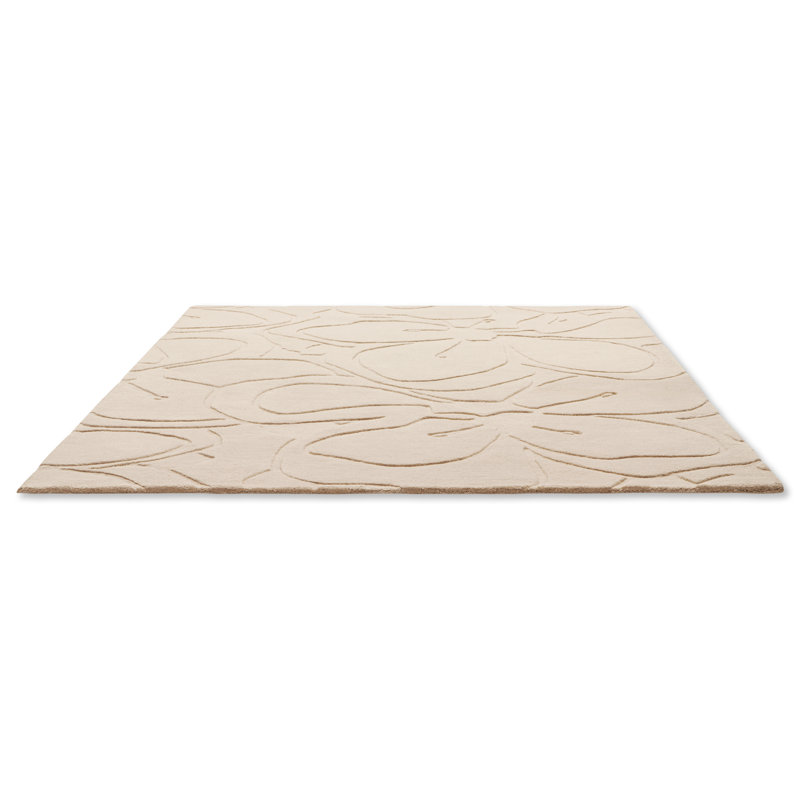 Wool Area Rug in Cream, 4'7" x 6'7"