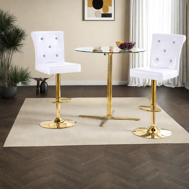 Dining Table Sets(must Include Both Table And Chair), Glass Metal Modern Home Bar Set