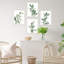 Aquarelle vert pastel, ensemble de 4 décorations murales florales variées encadrées, 4 pièces-93011963-93011965