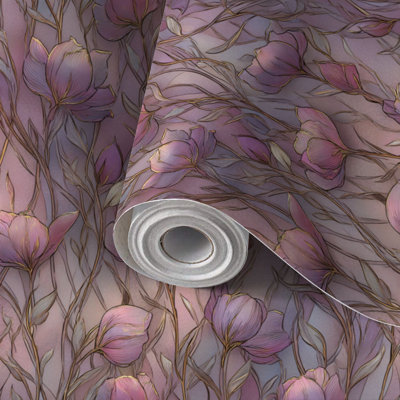 Peel and Stick Wallpaper Contact Paper Soft Botanical Vine Floral Self Adhesive and Removable 24in x 118in(60x300cm)