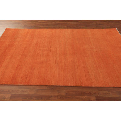 Tapis orange moderne Gabbeh 5 x 8