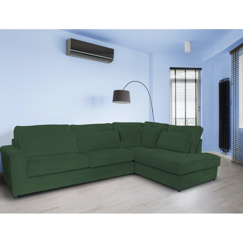 Arve 4 Seater Corner Sofa , Dark Green, Right Facing