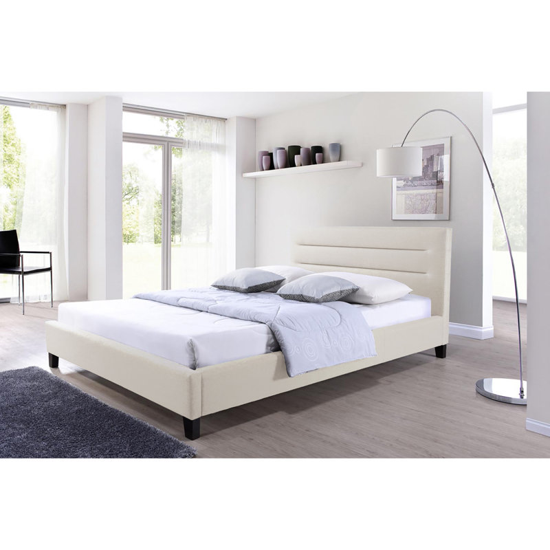 Anny Upholstered Platform Bed, King, Grey