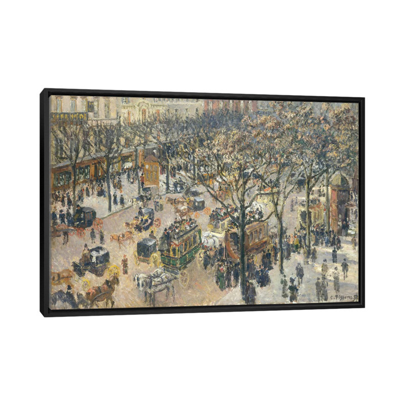 "boulevard des italiens, matin, soleil, 1897" par camille pissarro, impression sur toile, H 18 po x l 26 po x P 1,5 po