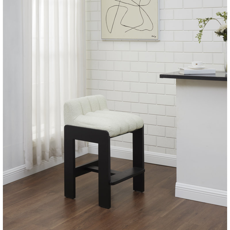 Zayne Boucle, Tabouret de comptoir (Siège d'une hauteur de 26,6, Noir