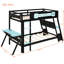 Lit superposé simple bleu nuage avec bureaux de jeu doubles, intégré et idéal pour étudier, idéal pour les étudiants, ports de charge intégrés, rangement pour les joueurs, couleur