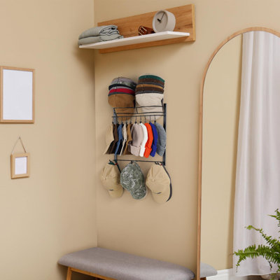 Hat Rack For 45 Baseball Caps With 10 Clips 3 Tier Hat Organizer For Wall Multi-Functional Hat Hanger Metal Hat Holder At Closet Bedroom Entryway Gift For Men Boy Teen