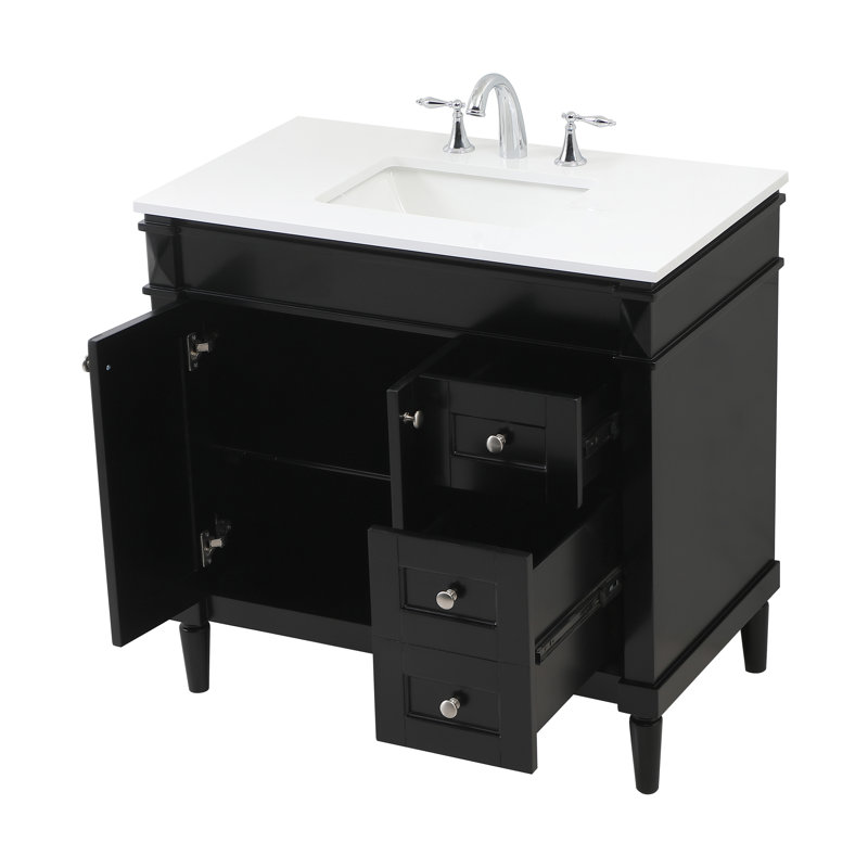 Ensemble de meuble-lavabo simple 36 po Readington, Noir
