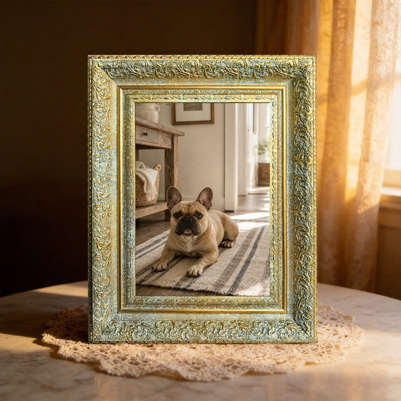 Cadre photo simple doré antique 1 PC 5 po x 7 po avec finition décorative, Antique Gold, 1, 5" W x 7" H