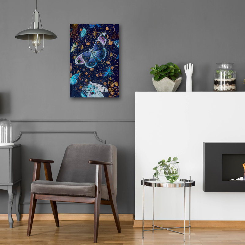 Art mural épique «Confetti with Butterflies 1» par Lori Arbel, 16 po x 24 po, H 24 po x l 16 po