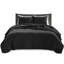 Courtepointe noire pour très grand / très grand lit, 3 pièces, corail réversible, microfibre avec rembourrage en coton, pièce de teinture, courtepointe corail, microfibre, rembourrage, literie élégante-124308681-124308680
