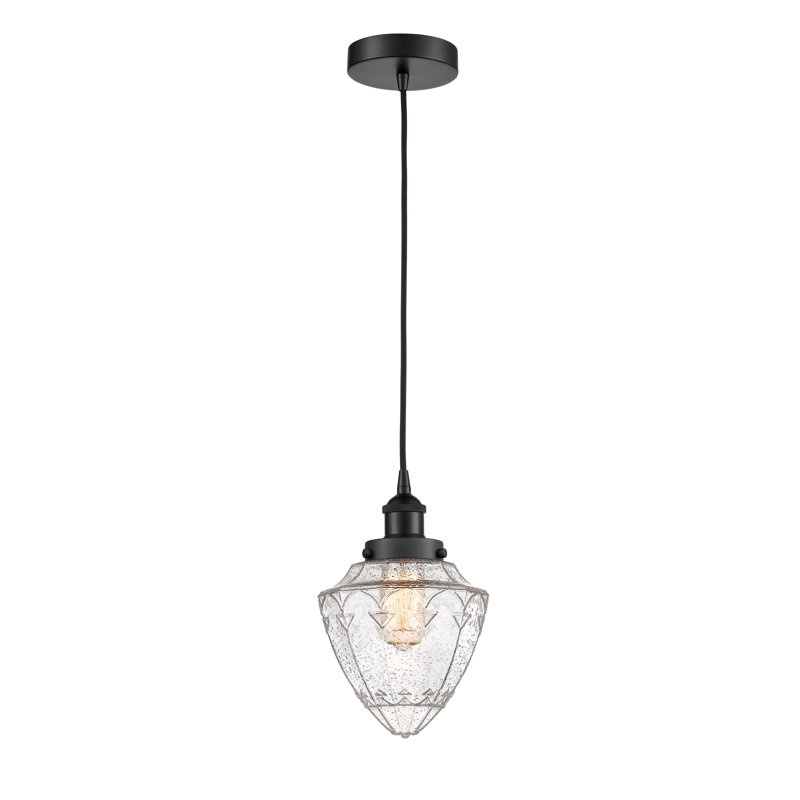 Lanaija 1 - Light Single Pendant, Matte Black, 11.75" H x 7" W x 7" D