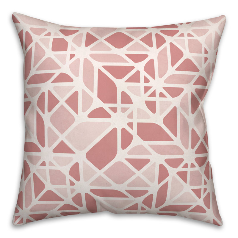 Housse et insert de coussin extérieur rétro Retro Cuts 2, Rose, 20 po x 20 po
