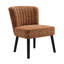 Chaise compacte brune: 100% doux, pieds en bois, siège en mousse confortable, chaise à dossier rainuré pour les petits espaces: revêtement, conception solide et élégante