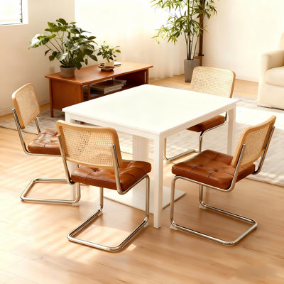 Modern Dining Chairs with Chrome Legs for Dining Room