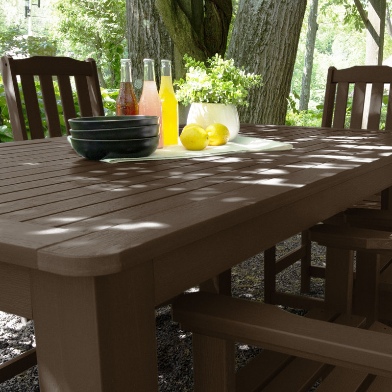 Midwest 6 - Person Patio Dining Set with Rectangular Table, Weathered Acorn, 36'' H x 42'' W x 72'' L