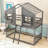 Ackworth Twin over Twin Wooden Bunk Bed with Roof, Safety Guardrails and Ladder-976645309