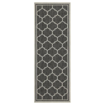Bright WF_HAR2005 Anthracite 2'7" x 7'3" Indoor/Outdoor Area Rug