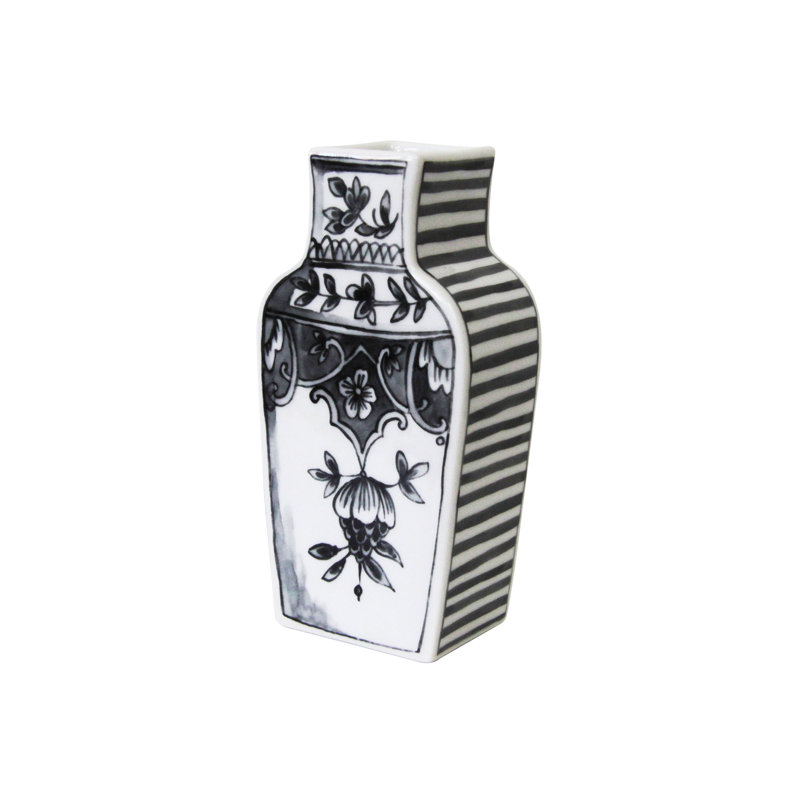 Well Versed Porcelain Table Vase, Gray