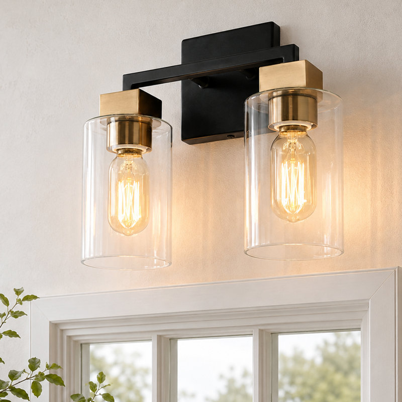 Nayomee 2-Light Dimmable Rectangle Bathroom Vanity Light, 2