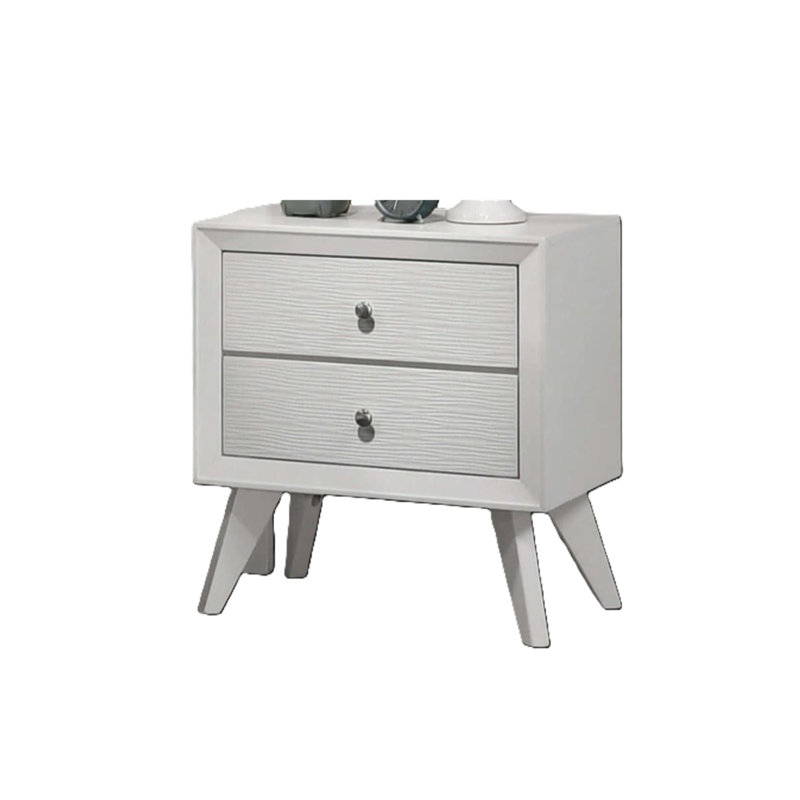 Table de chevet 2 tiroirs blanche Jizell