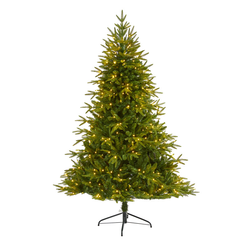 Green Lighted Artificial Christmas Tree, 6' H