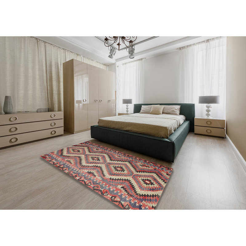 Tapis de zone rouge/brun contemporain, Rectangle 4 pi x 6 pi