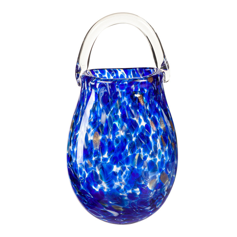 Vase suspendu en verre Art, bleu