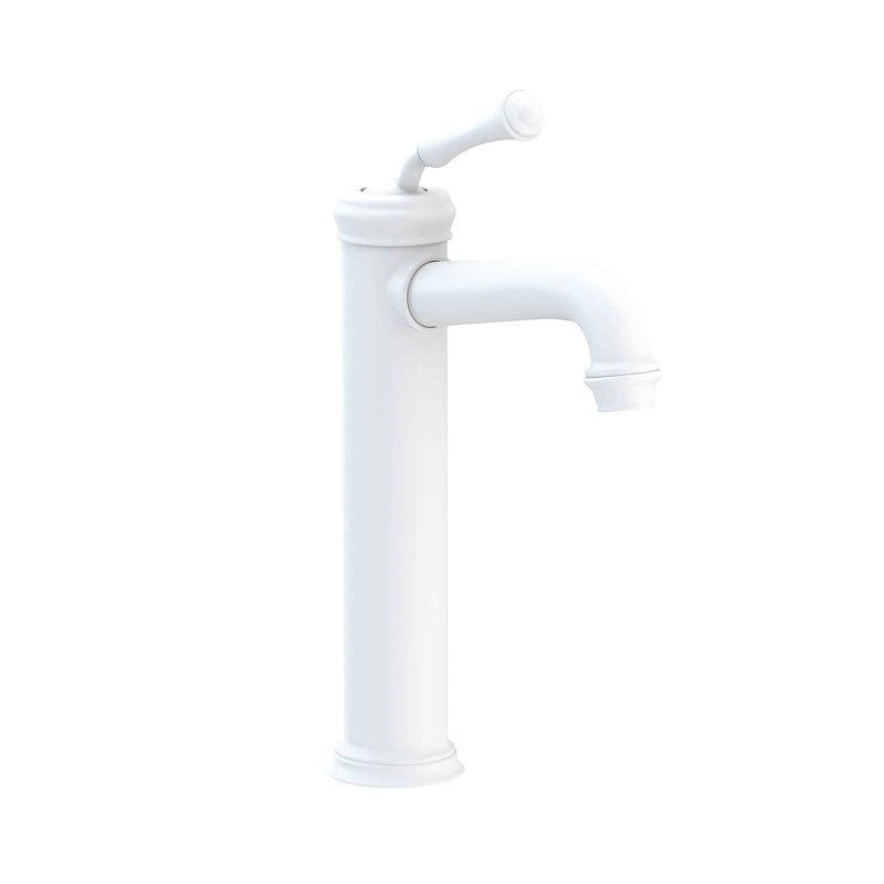 Astor Single Hole Vessel Faucet, Matte White