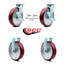 Ensemble de roulettes 4 pièces en polyester sur aluminium