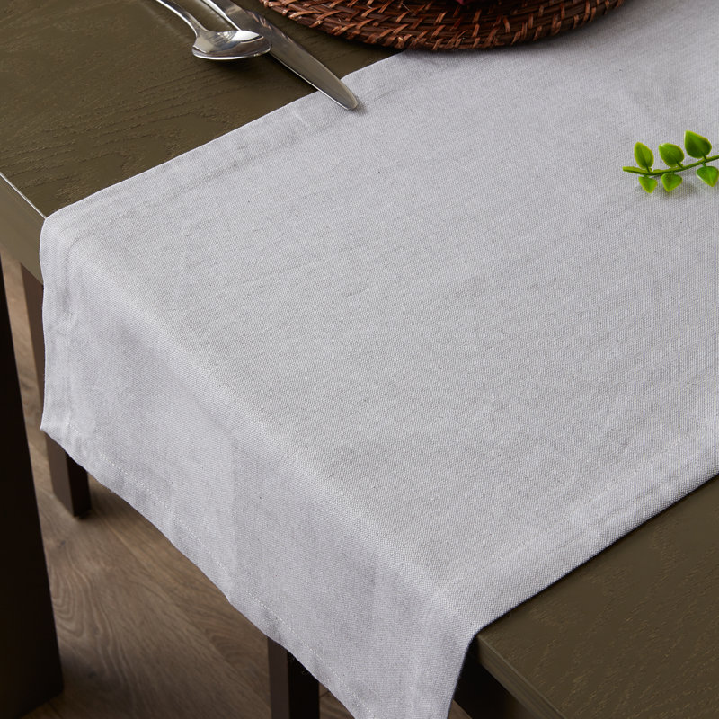Kristina 100% Cotton Table Runner, 72" L x 14" W, Gray