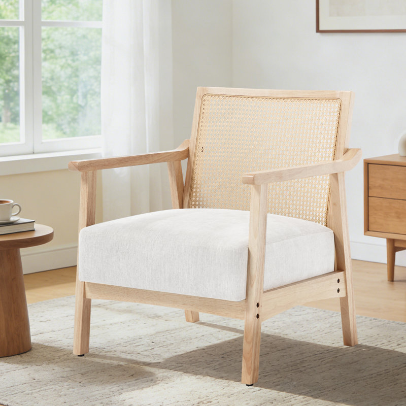 Chaise d'appoint rembourrée 28 po pour salon, Beige