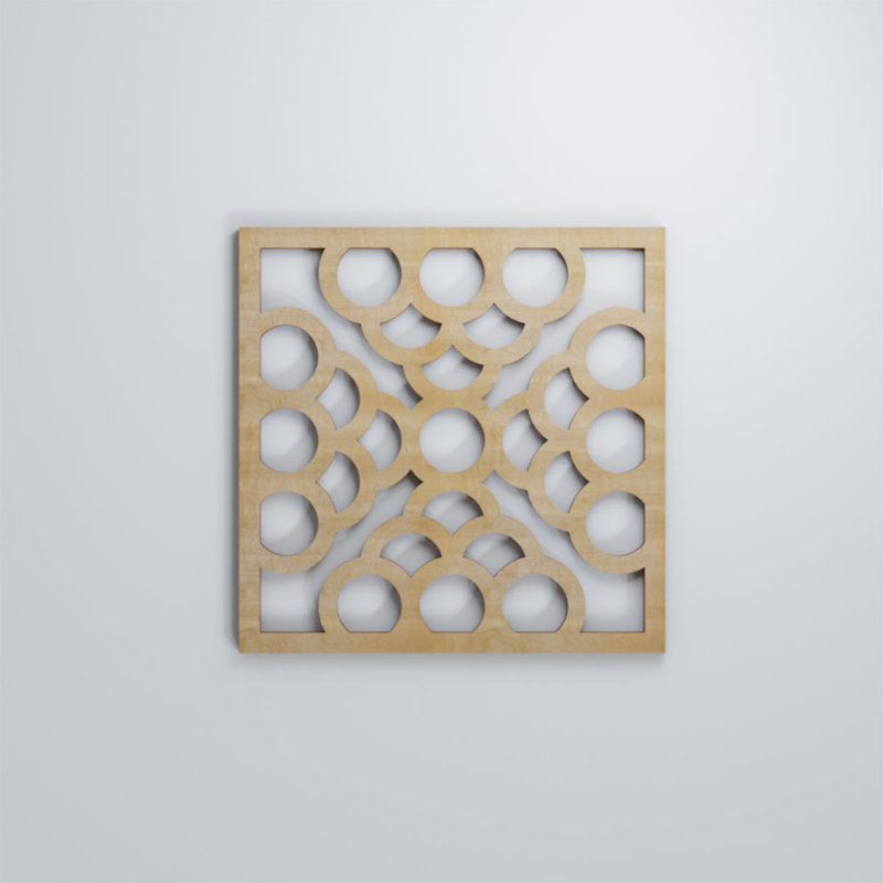 Panneaux muraux décoratifs en bois Harlingen, Bouleau, H 23 3/8 po x l 23 3/8 po x P 3/8 po