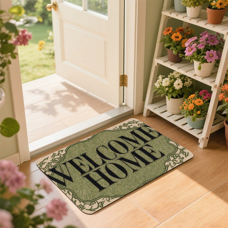 Paillasson Green Welcome Home, 24 x 36, pour porte d'entrée