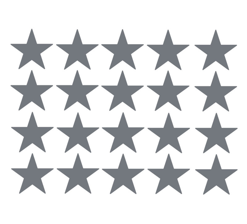 Décalcomanie murale étoiles americana, H 24 po x l 33 po x P 0,01 po, Gris orage