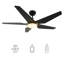 Ventilateur de plafond intelligent 52 po avec télécommande, ensemble d'éclairage inclus, fonctionne avec l'assistant Google et Amazon Alexa, raccourci Siri.-638134697