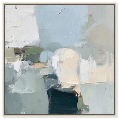 Art abstrait, toile abstraite délavée bleue sous la surface I