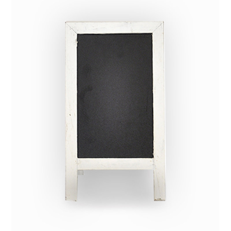 Tableau noir en bois pliable, H 1 pi 1 po x l 0,67 po, Blanc vieilli