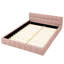 Lit tapissier grand format - Plateforme en chenille rose avec tête de lit et structure sans sommier tapissier-1090775069