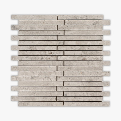 Galaxy Silver Honed 5/8x6 Offset Limestone Mosaic